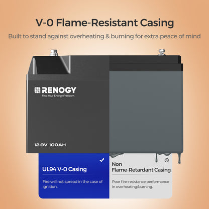 12V 100Ah Pro Smart Lithium Iron Phosphate Battery w/Bluetooth & Self-heating Function