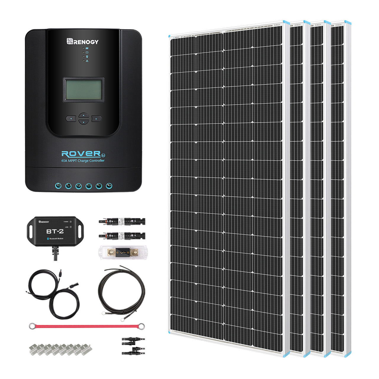 800-Watt 12-Volt Solar Basic kit w/ 60-Amp MPPT Charge Controller (Rigid Solar Panels)