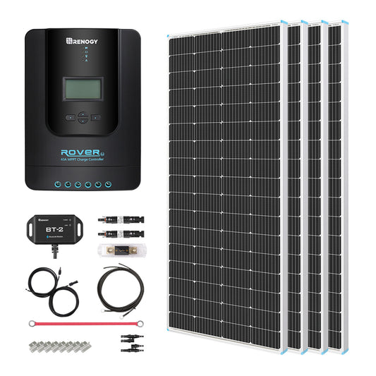 800-Watt 12-Volt Solar Basic kit w/ 60-Amp MPPT Charge Controller (Rigid Solar Panels)